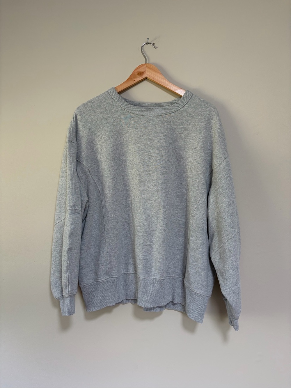aerie Oversized Heather Gray Crewneck Sweatshirt